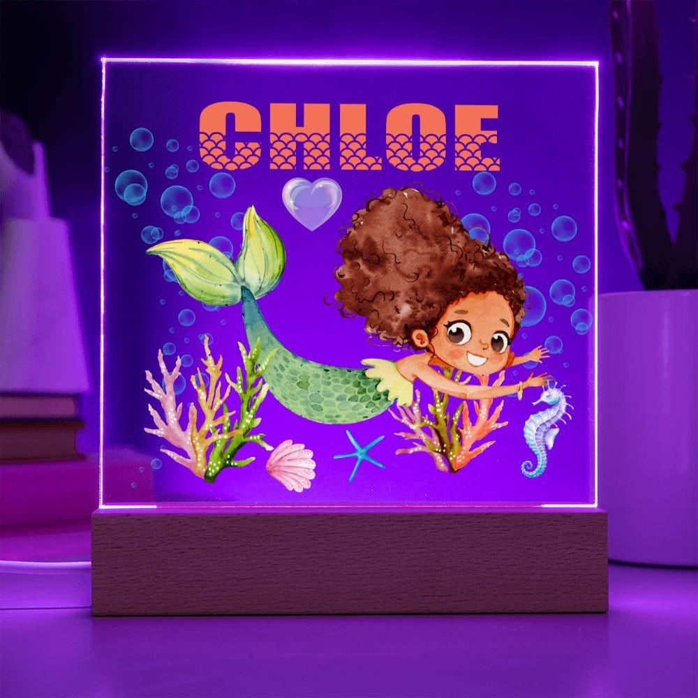 Mermaid Nightlight for kids Room Decor, Personalized Night light, Custom Name night light, Children's night light Baby name sign lamp gift