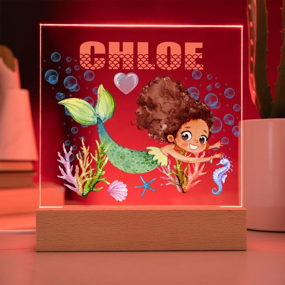 Mermaid Nightlight for kids Room Decor, Personalized Night light, Custom Name night light, Children's night light Baby name sign lamp gift