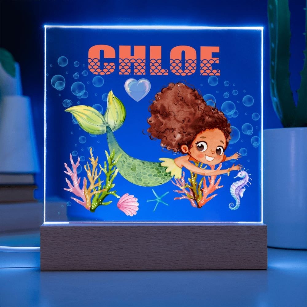 Mermaid Nightlight for kids Room Decor, Personalized Night light, Custom Name night light, Children's night light Baby name sign lamp gift
