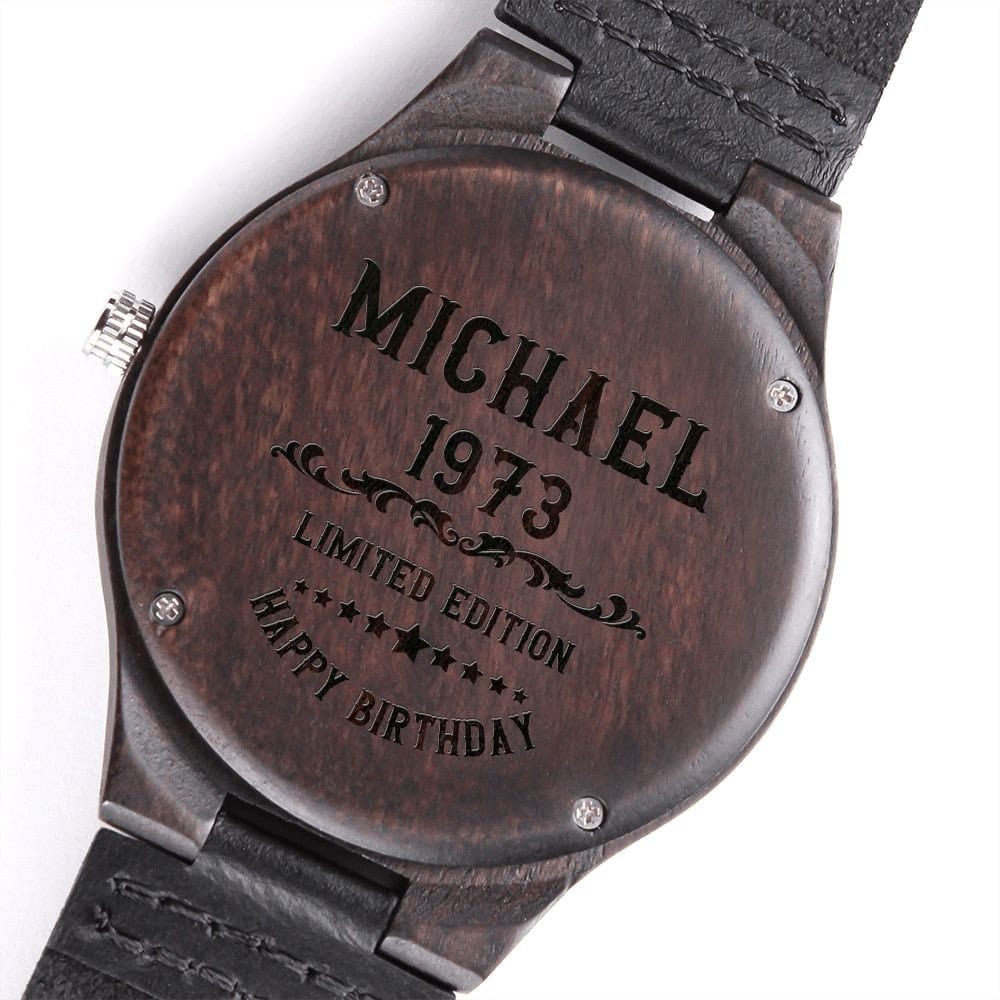 Birthday Gift Engraved Wood Watch Gift for Boyfriend, Brother, Dad, Stepdad, Personalized Name Watch, Sentimental Customized Birthday Gift