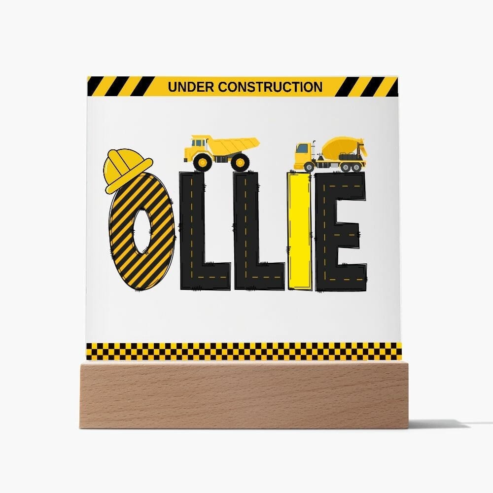 Personalized Construction Themed Birthday Gift, Dump truck birthday party LED Night Light, Construction Party gifts, Boys Birthday Gift