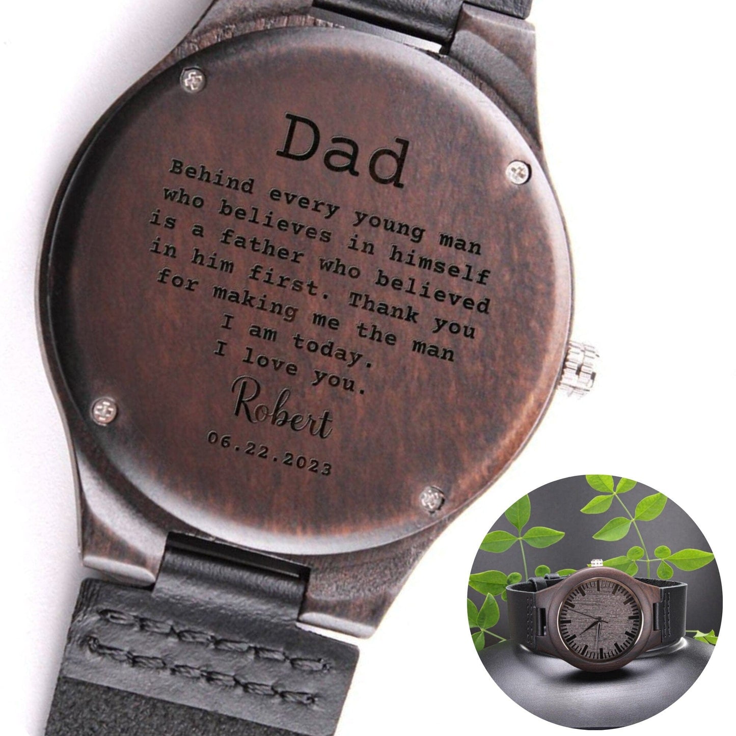 Father of the Groom Gift from Groom wedding day Engraved Wooden Watch Step Father of the Groom Gifts Groom Gift for Dad Parents Wedding Gift