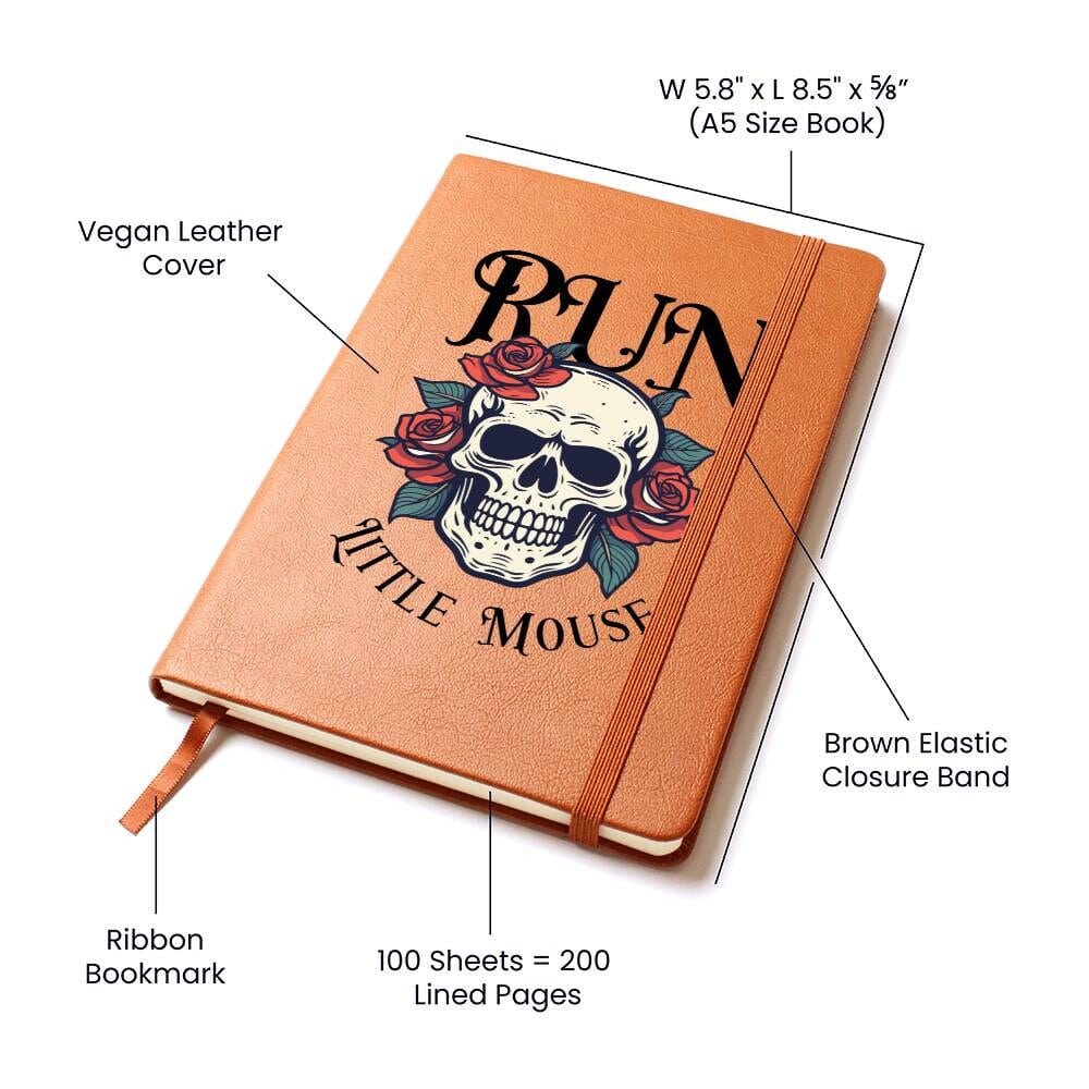 Run Little Mouse Personalized Vegan Leather Journal BookTok Merch Run Little Mouse Smut Reader Smutty Book Lover Gift Cat and Mouse Journal