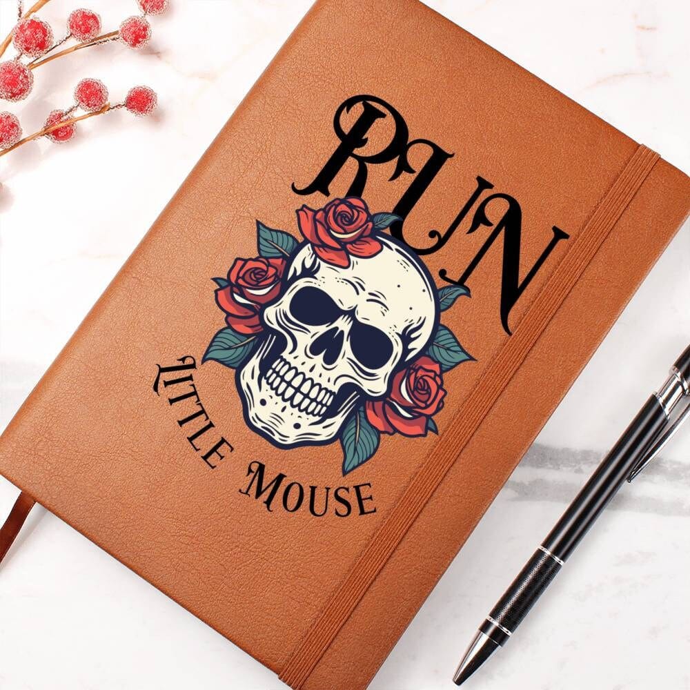 Run Little Mouse Personalized Vegan Leather Journal BookTok Merch Run Little Mouse Smut Reader Smutty Book Lover Gift Cat and Mouse Journal