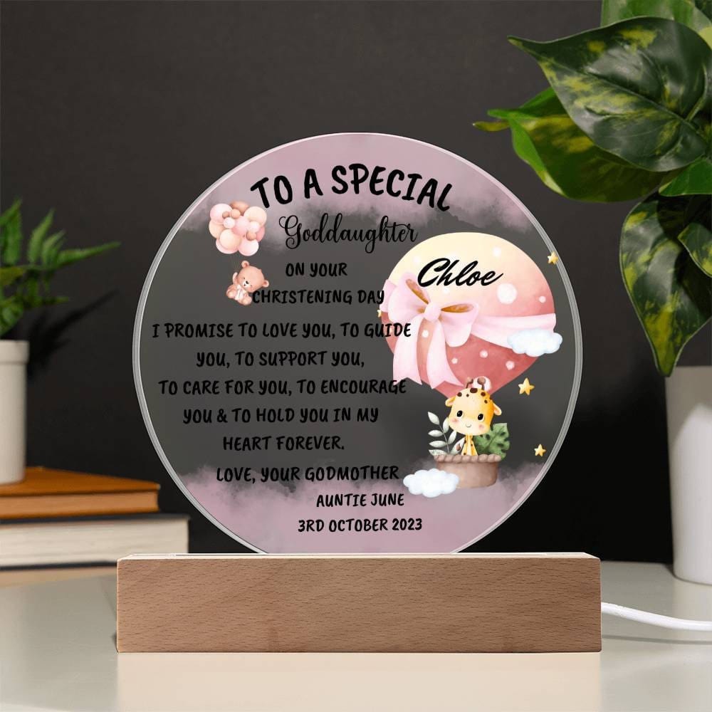 Goddaughter Gift Godchild Acrylic Plaque from Godmother Gift From Godfather Christening Sign for godchild Gift from Godparents Baptism Gift