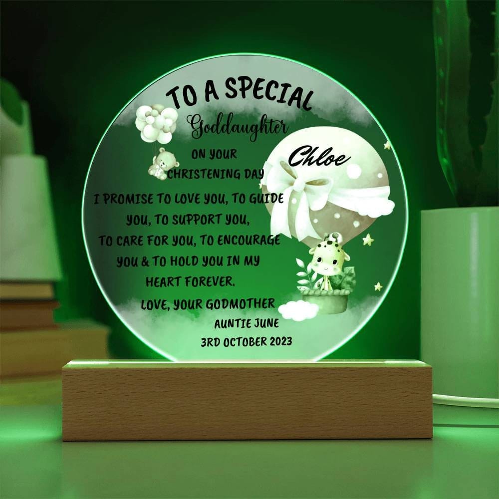 Goddaughter Gift Godchild Acrylic Plaque from Godmother Gift From Godfather Christening Sign for godchild Gift from Godparents Baptism Gift