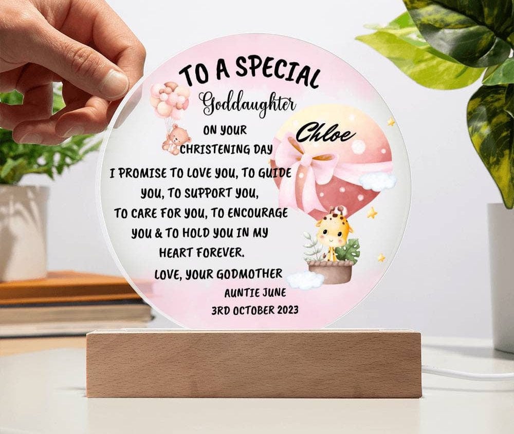 Goddaughter Gift Godchild Acrylic Plaque from Godmother Gift From Godfather Christening Sign for godchild Gift from Godparents Baptism Gift