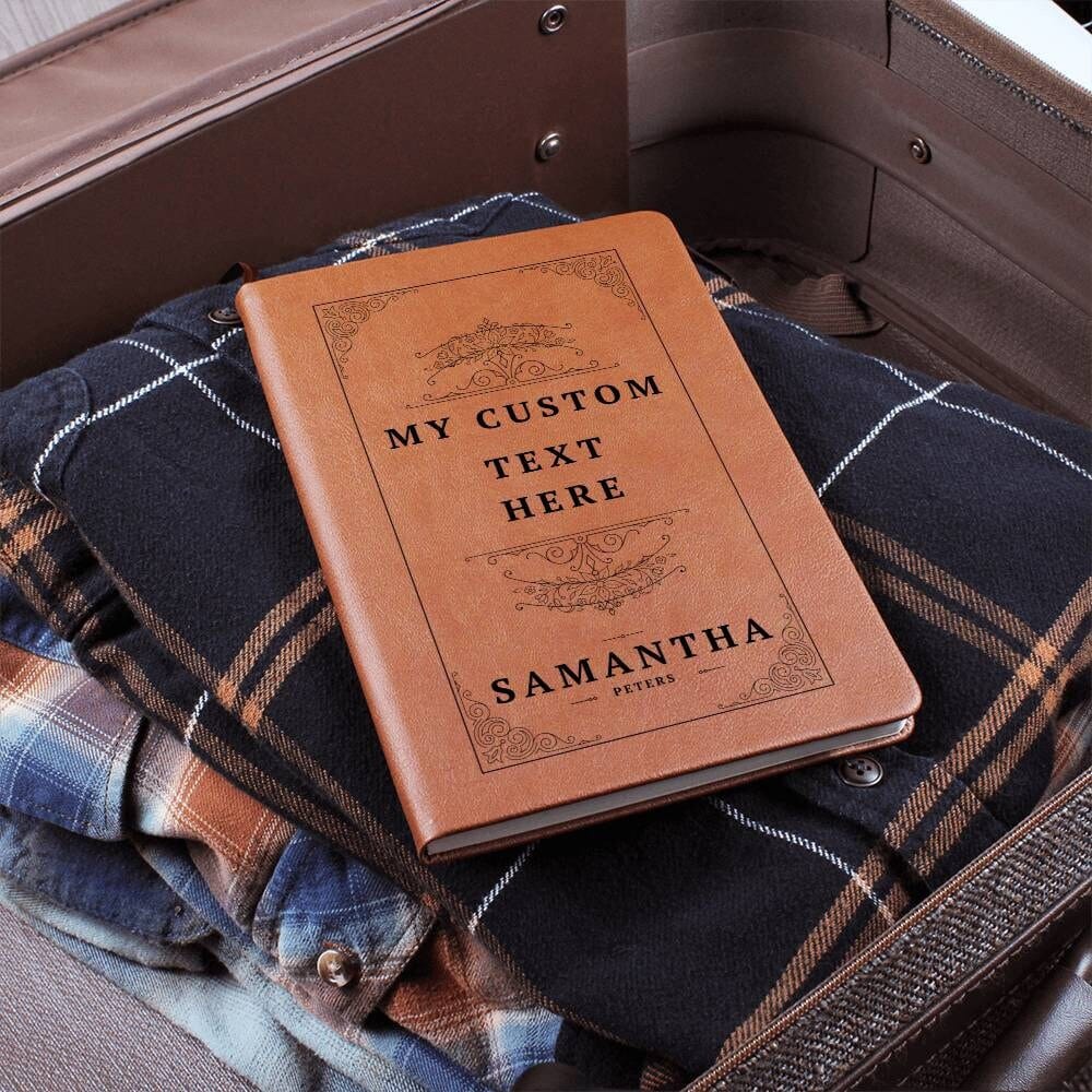 Personalized Vegan Leather Journal For Women Vintage Style Hardcover Novelty Secret Diary Gift For Her Unique Custom Wedding Gift for Couple