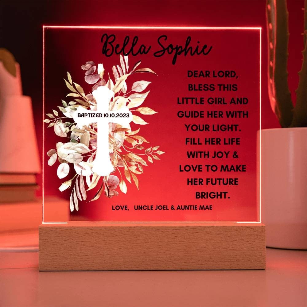 Baptism Day Gift for Girl, Baptism Gift For Godchild, First Communion Gift For Goddaughter Gift From Godparents Dedication Cross Gift Girl