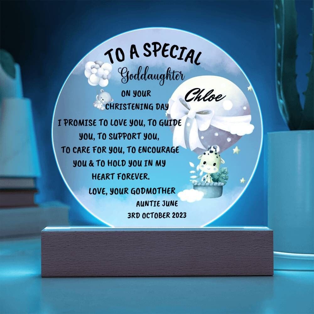 Goddaughter Gift Godchild Acrylic Plaque from Godmother Gift From Godfather Christening Sign for godchild Gift from Godparents Baptism Gift