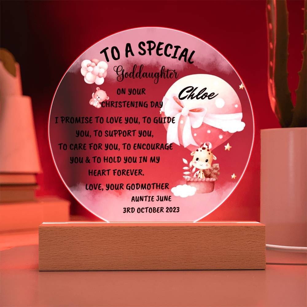 Goddaughter Gift Godchild Acrylic Plaque from Godmother Gift From Godfather Christening Sign for godchild Gift from Godparents Baptism Gift