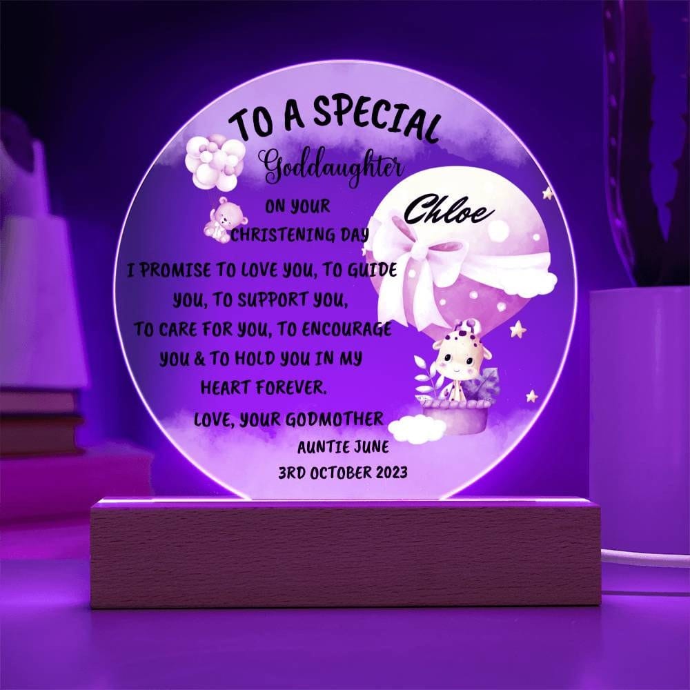 Goddaughter Gift Godchild Acrylic Plaque from Godmother Gift From Godfather Christening Sign for godchild Gift from Godparents Baptism Gift