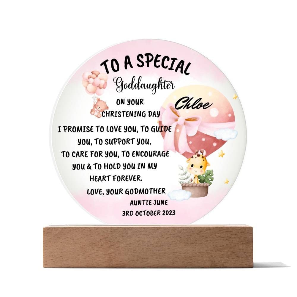 Goddaughter Gift Godchild Acrylic Plaque from Godmother Gift From Godfather Christening Sign for godchild Gift from Godparents Baptism Gift