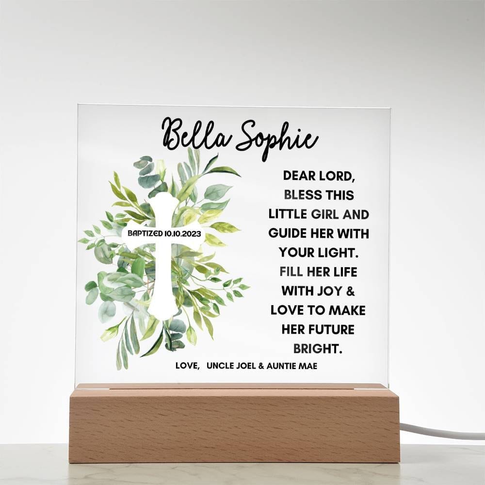 Baptism Day Gift for Girl, Baptism Gift For Godchild, First Communion Gift For Goddaughter Gift From Godparents Dedication Cross Gift Girl