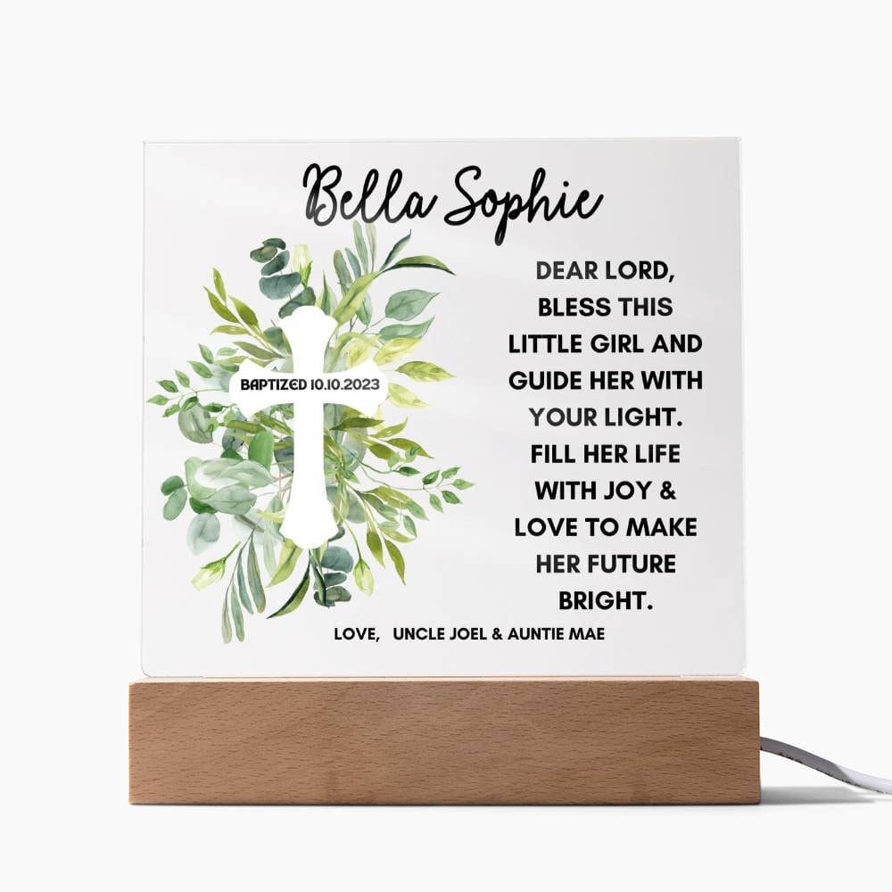 Baptism Day Gift for Girl, Baptism Gift For Godchild, First Communion Gift For Goddaughter Gift From Godparents Dedication Cross Gift Girl