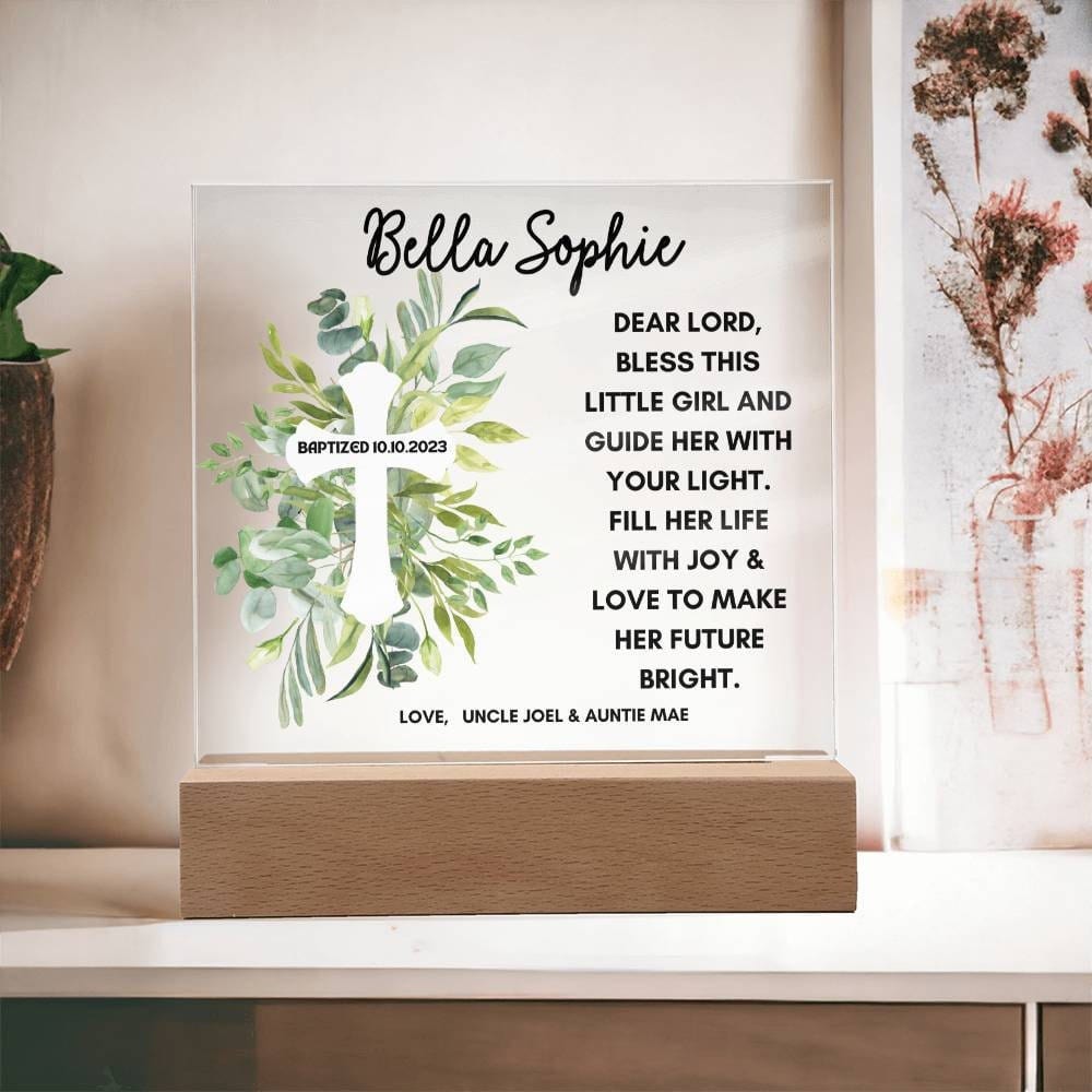Baptism Day Gift for Girl, Baptism Gift For Godchild, First Communion Gift For Goddaughter Gift From Godparents Dedication Cross Gift Girl