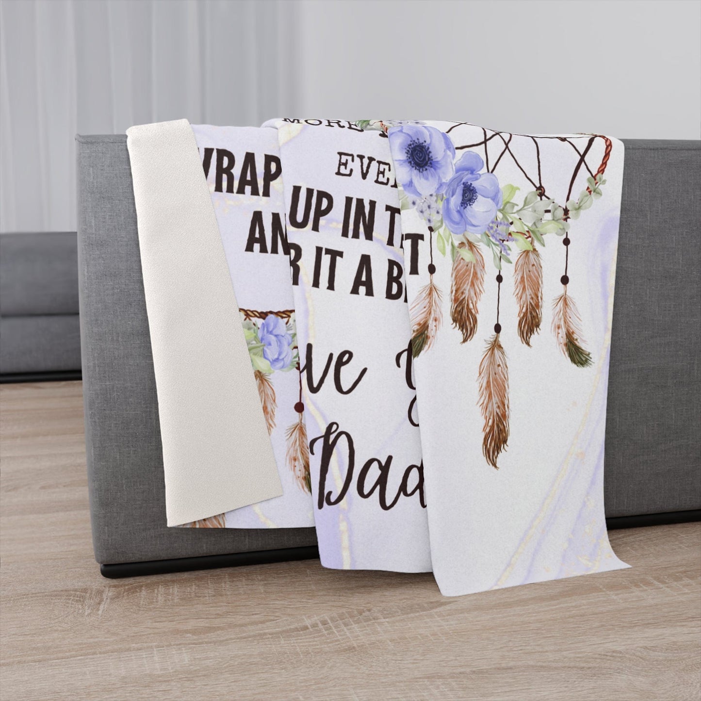 Purple Dreamcatcher Dad to Daughter Blanket