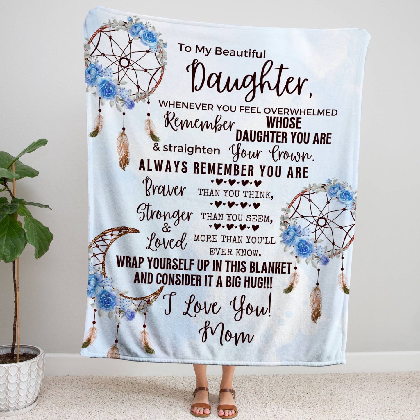 Dreamcatcher Blue Daughter Blanket from Mom