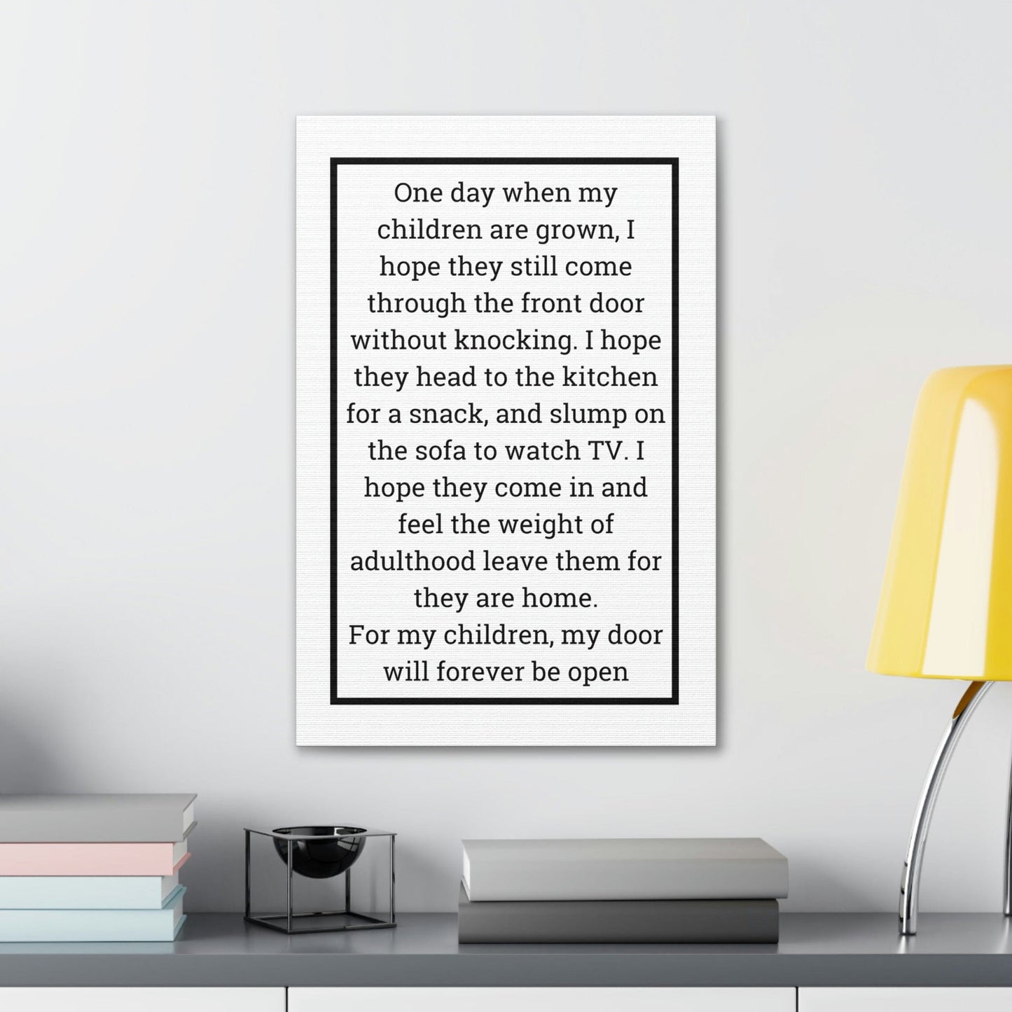 One day when Canvas Wall Art with Quote, Parent's Entryway Sign, Gift for Children