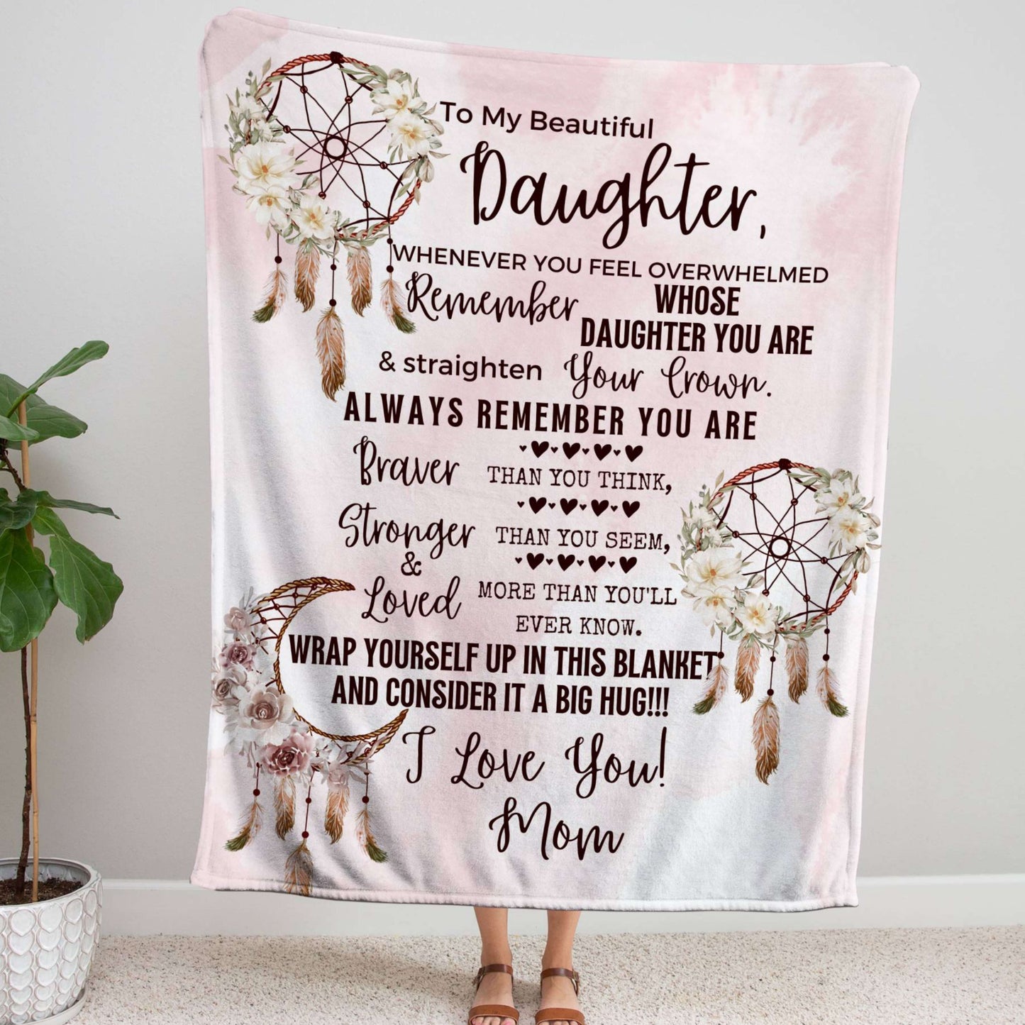 Dreamcatcher Pink Mom to Daughter Blanket