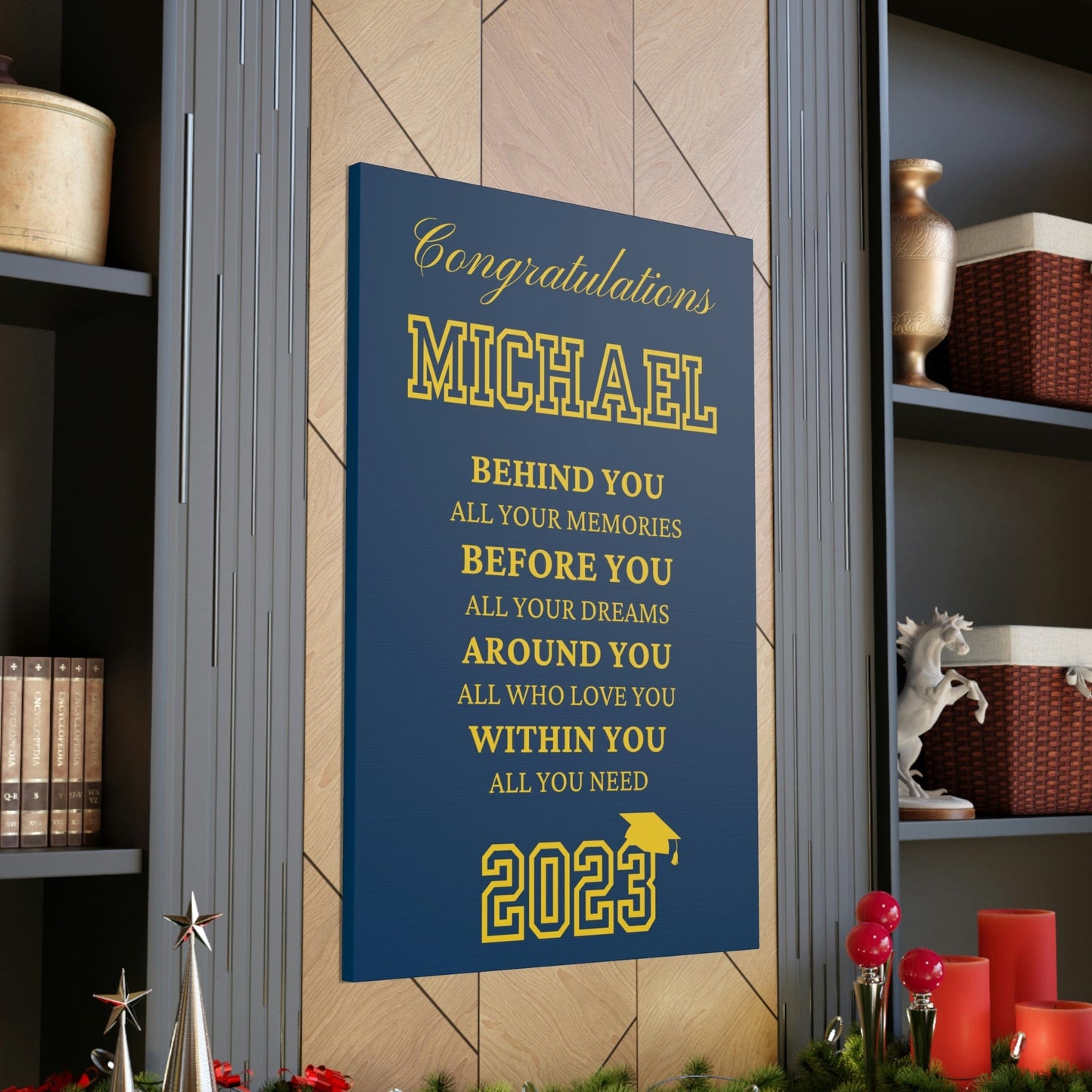 Personalized Graduation Gift Canvas wall art for son, sister, daughter, granddaughter, Graduation 2023, Large Canvas Wall Decor