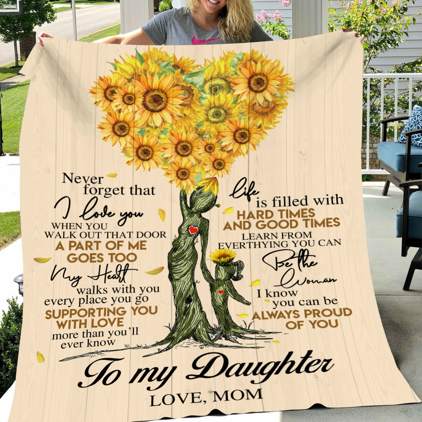 Sunflower Mom to Daughter Blanket