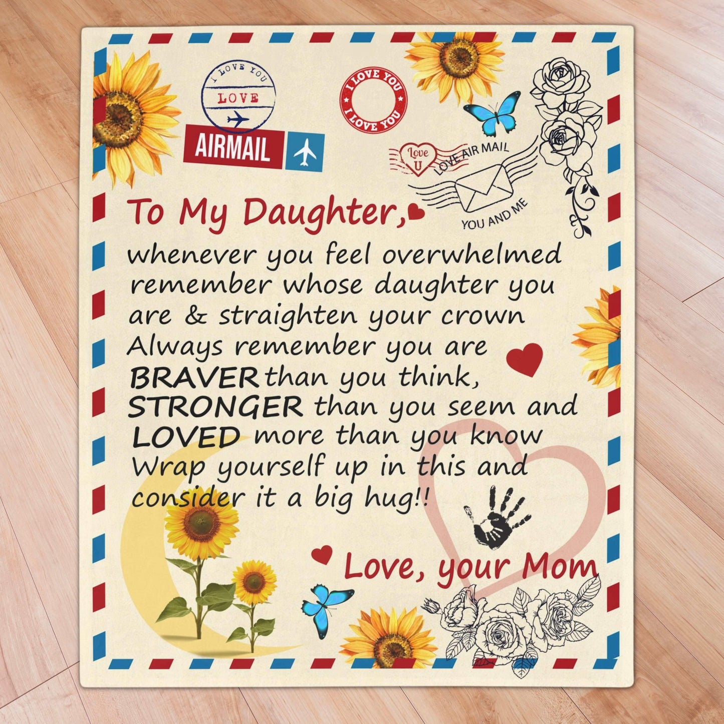 Braver Stronger Mom To Daughter Blanket