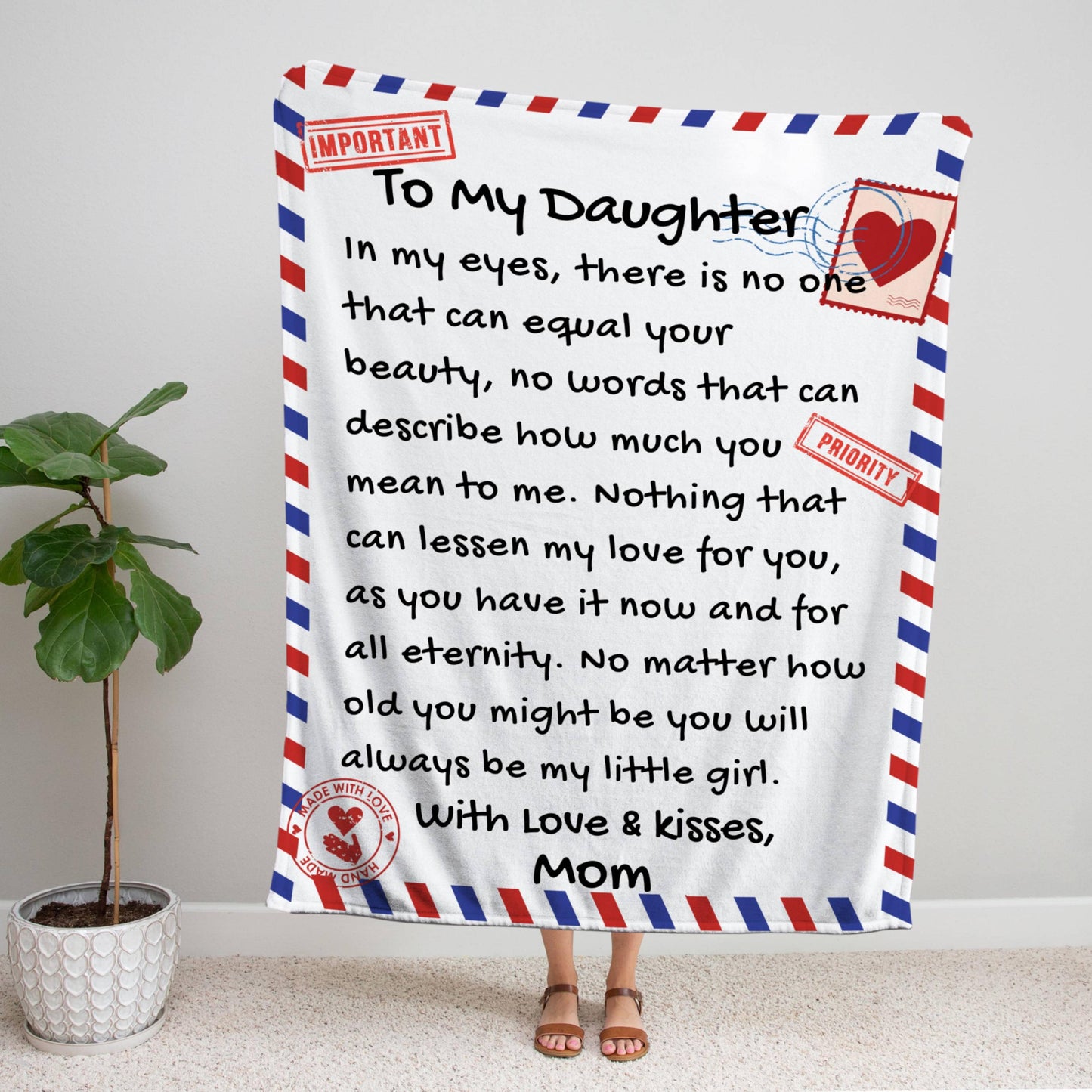 Mom to Daughter Letter Blanket