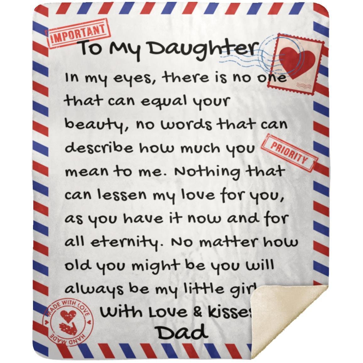 Dad to Daughter Letter Blanket