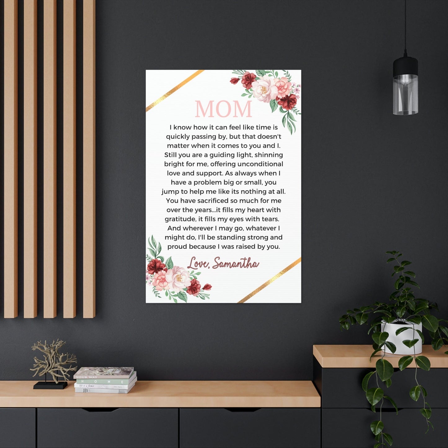 Personalized Mom Gift from Daughter Canvas Print -White