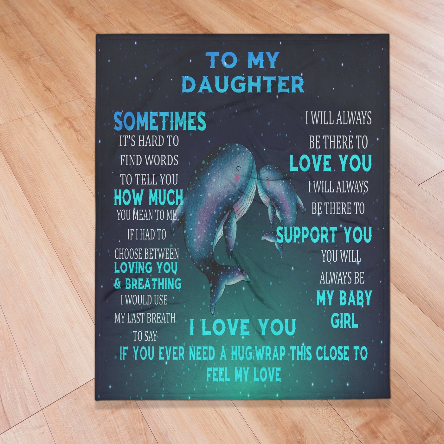 Whale Ocean Themed Daughter Blanket