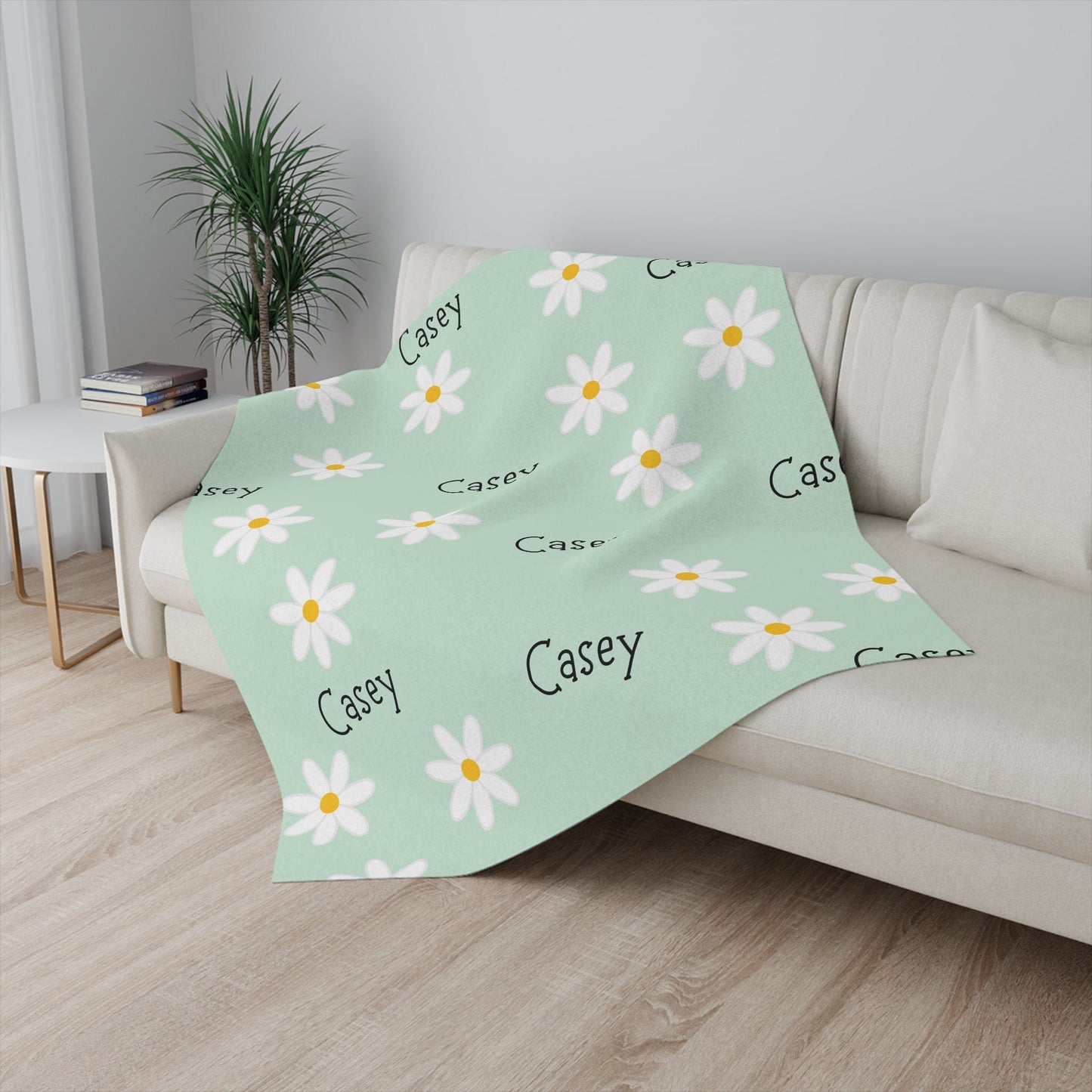 Personalized Name Daisies Blanket