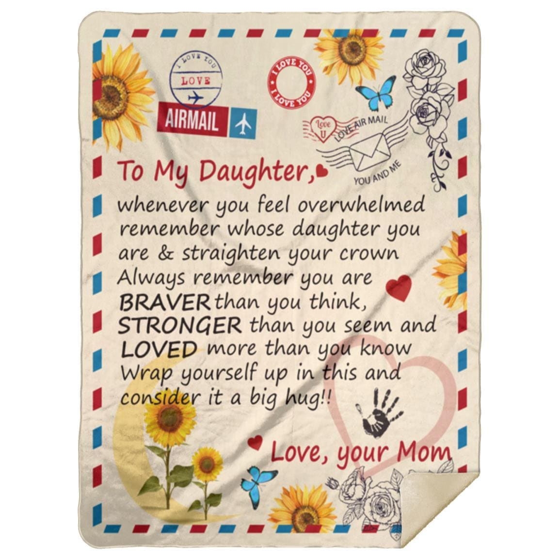 Braver Stronger Mom To Daughter Blanket