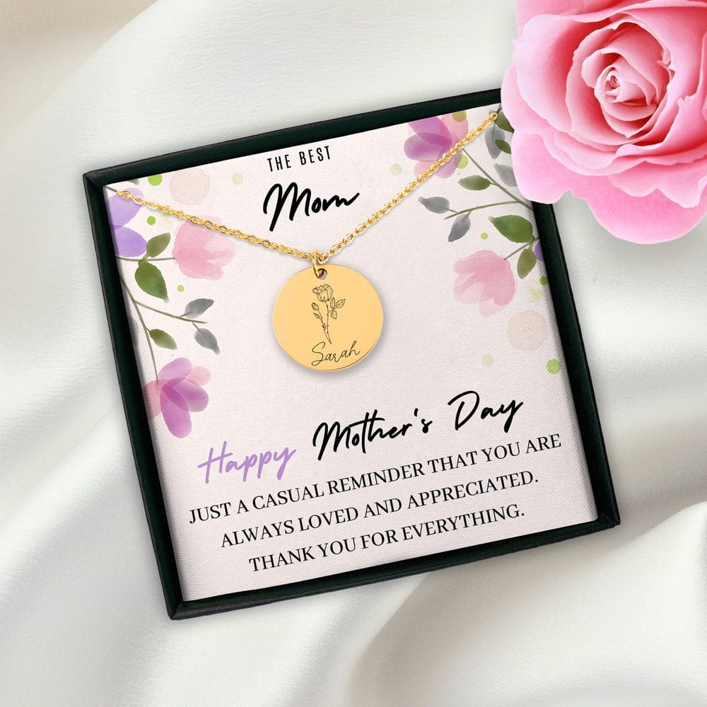 Personalized Birth Month Flower Bouquet Charm Necklace, Mothers day Jewelry Gift, Best Friend, Birthday Present, Christmas Present