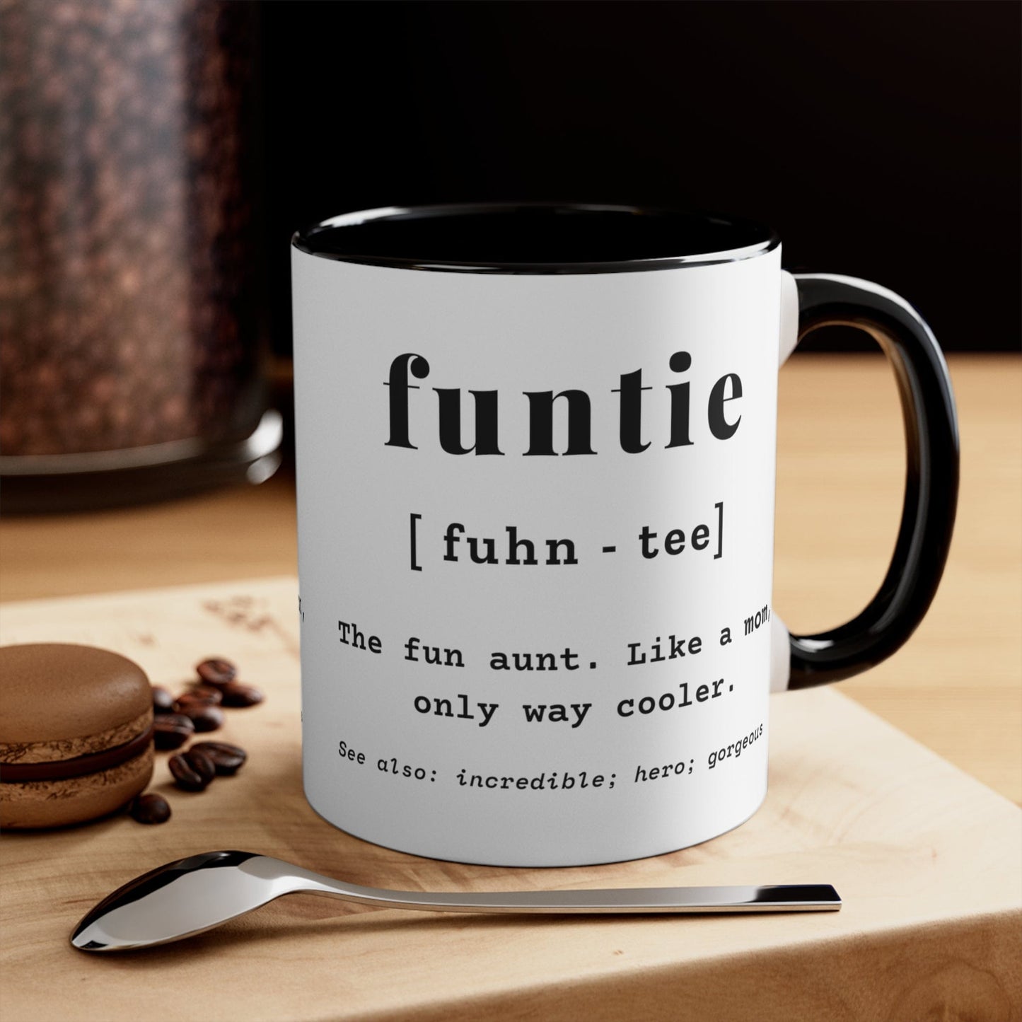 Modern Cute Funtie Definition Aunt Auntie Mug