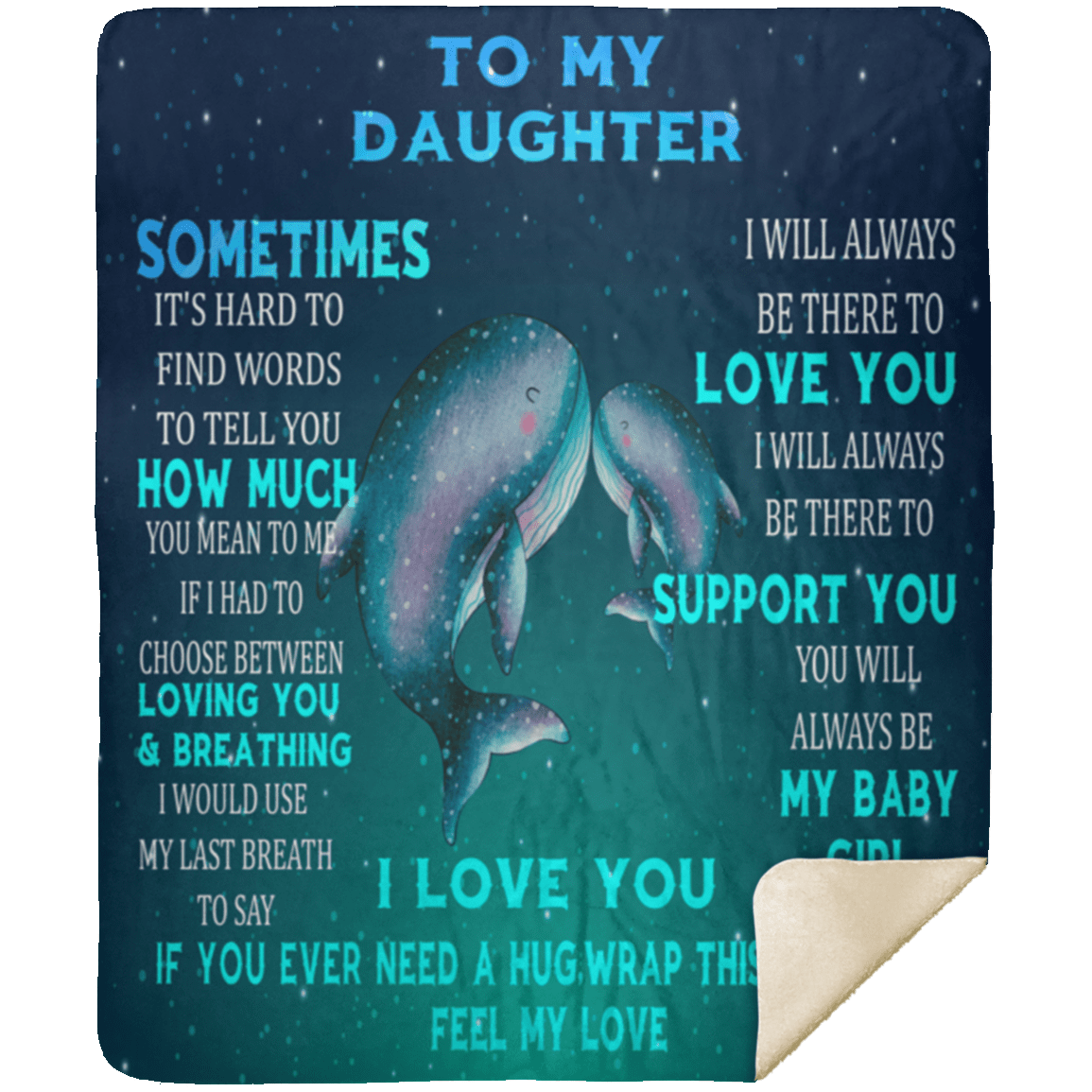 Whale Ocean Themed Daughter Blanket