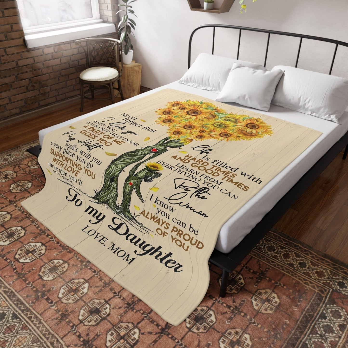 Sunflower Mom to Daughter Blanket