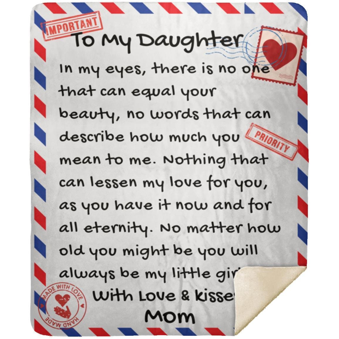Mom to Daughter Letter Blanket