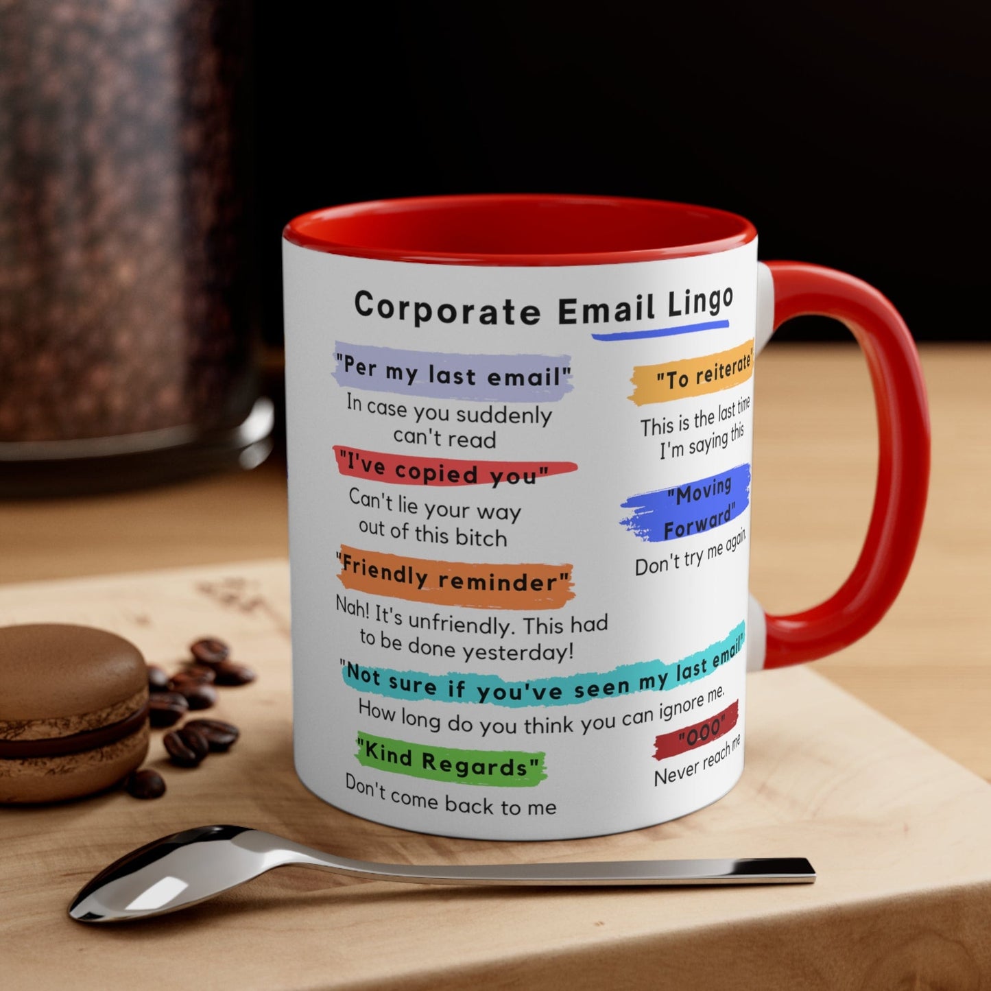 Corporate Email Lingo Mug-Boss Coworker Gift-Office Humor- Secret santa gift