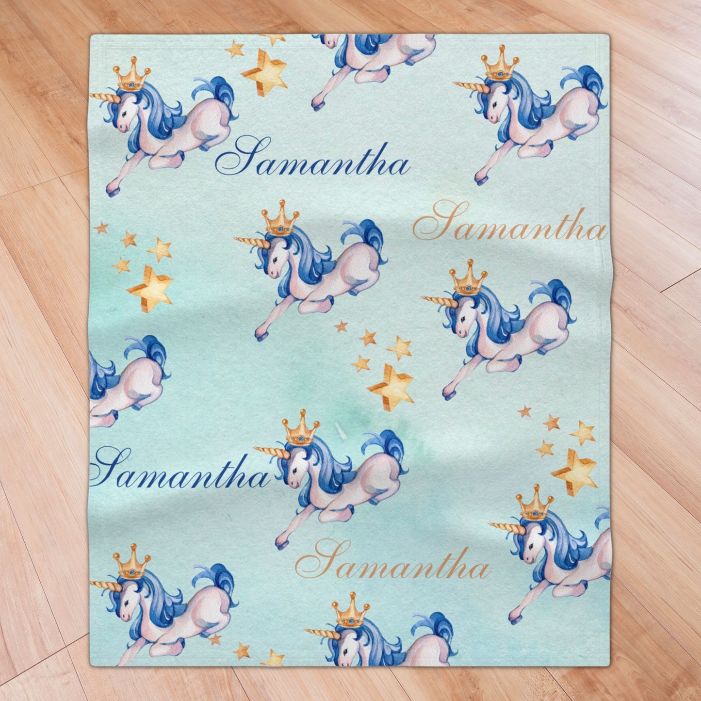 Unicorn Personalized Name Blanket