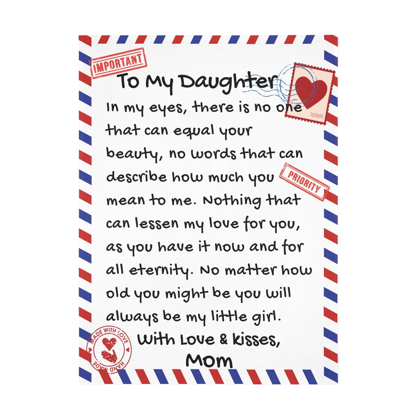 Mom to Daughter Letter Blanket