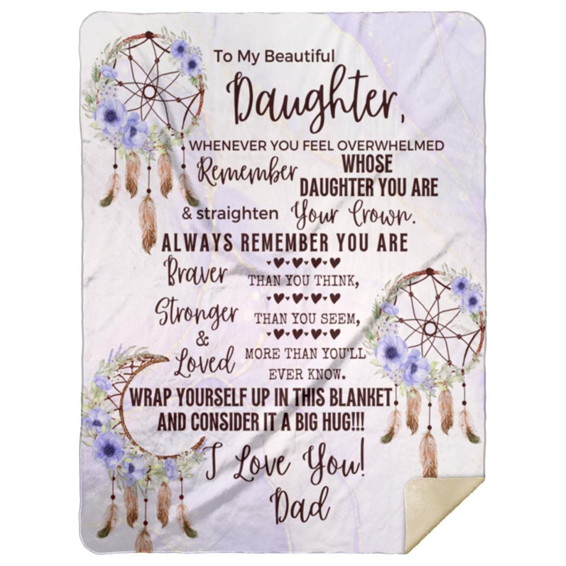 Purple Dreamcatcher Dad to Daughter Blanket