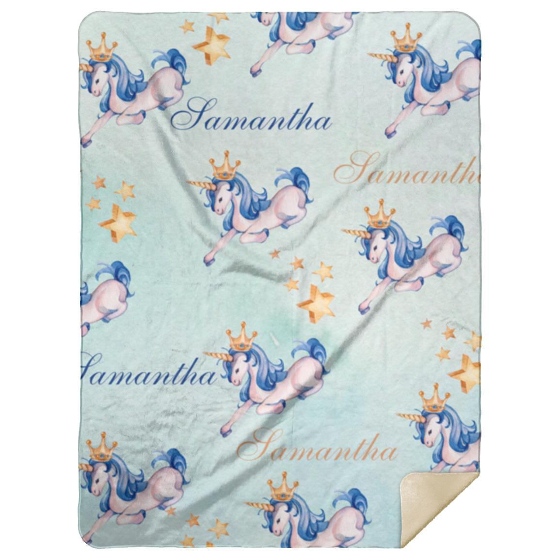 Unicorn Personalized Name Blanket