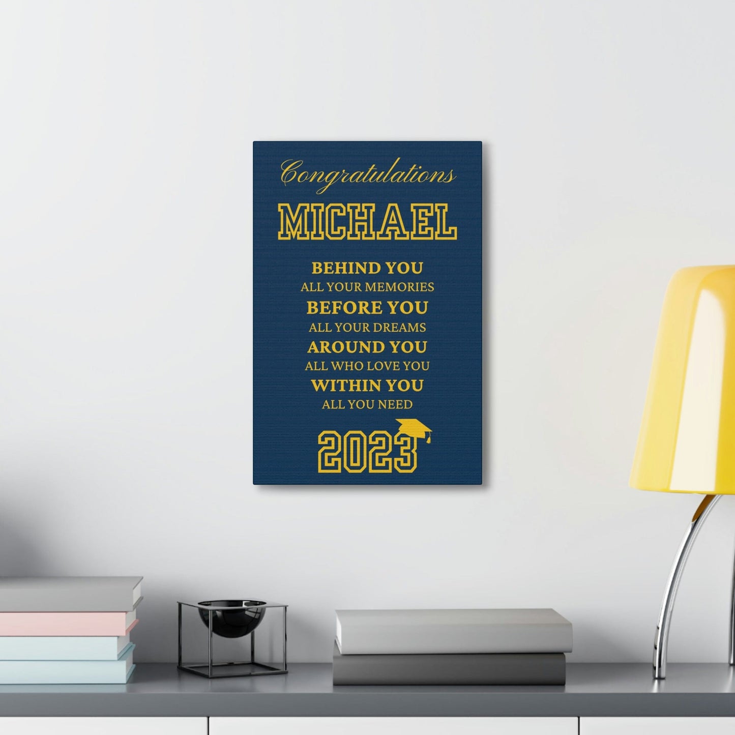 Personalized Graduation Gift Canvas wall art for son, sister, daughter, granddaughter, Graduation 2023, Large Canvas Wall Decor