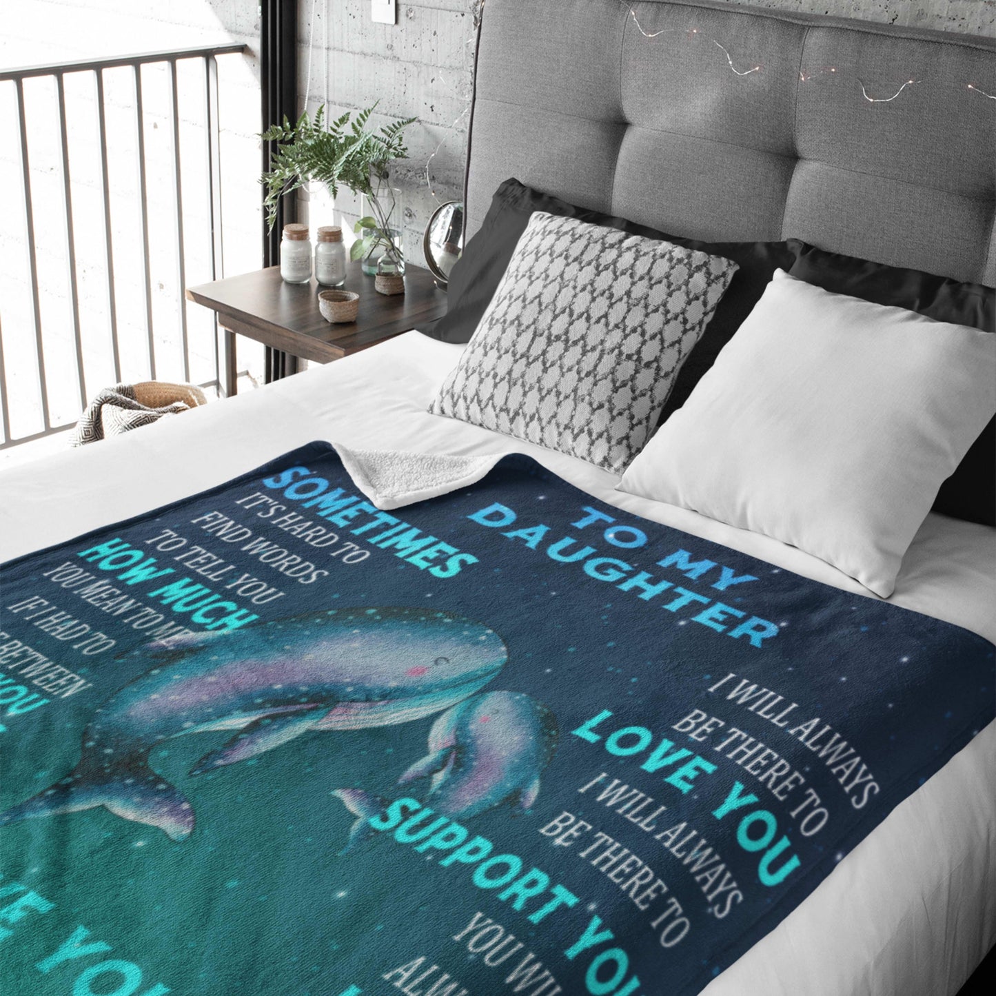 Whale Ocean Themed Daughter Blanket
