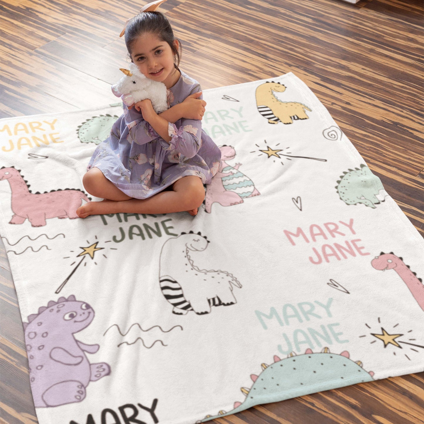 Dinosaur Personalized Name blanket