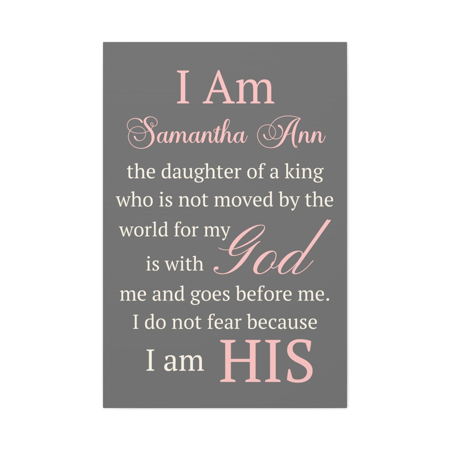 I Am the Daughter of a King,I Am the Son of a King Personalized Canvas Print, Baby Girl, Baby Boy Personalized Gift,Christian Baptism Gift, Dedication Gift, Catholic Nursery Decor