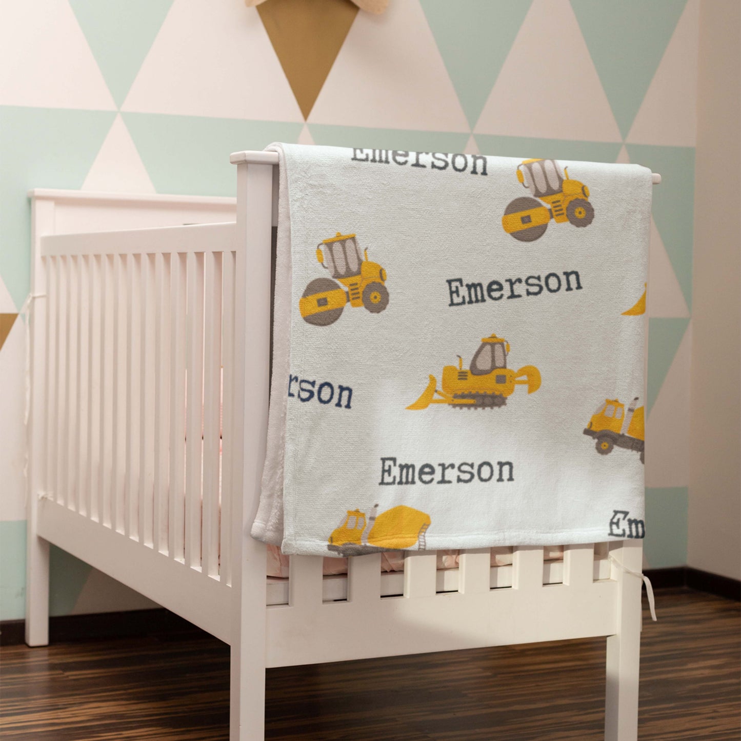 Personalized Name Construction Blanket