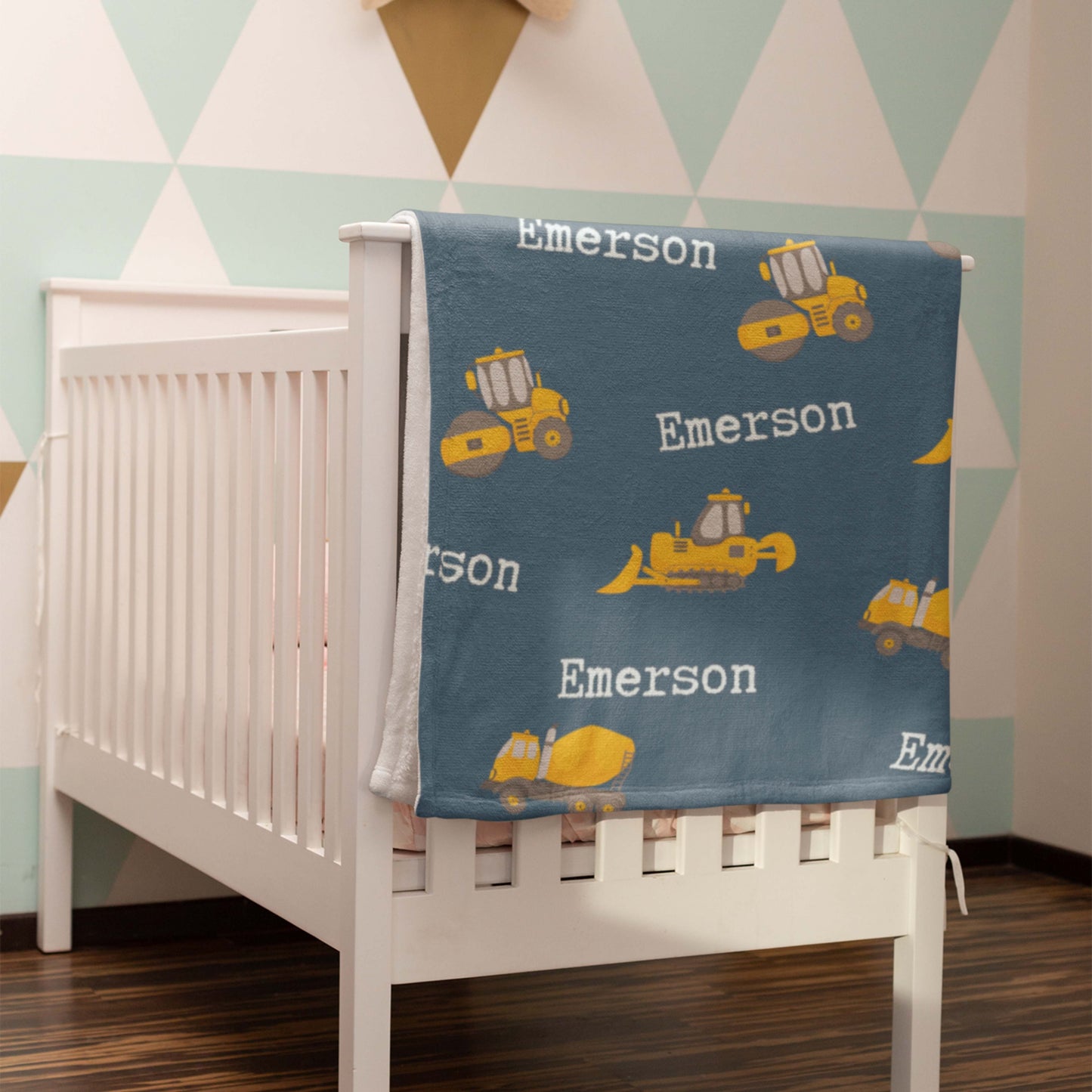Personalized Name Construction Blanket