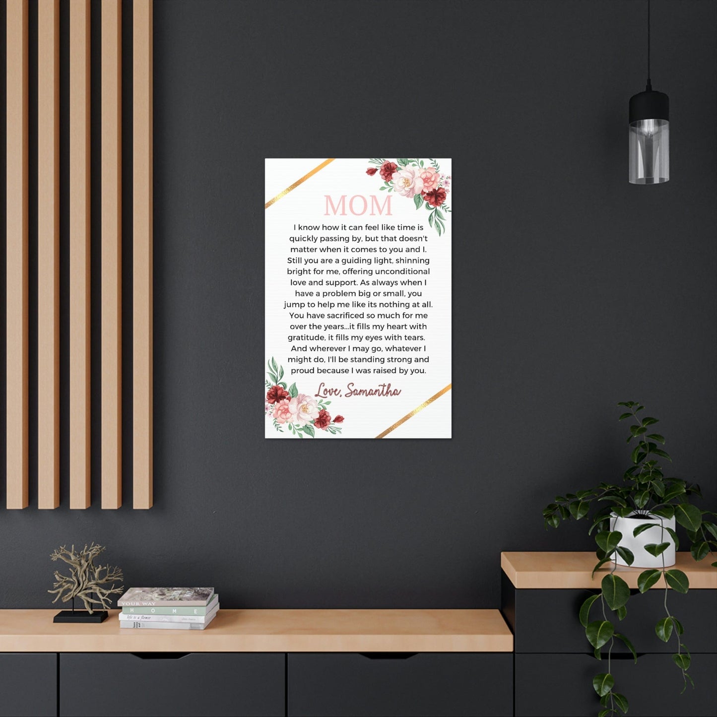 Personalized Mom Gift from Daughter Canvas Print -White